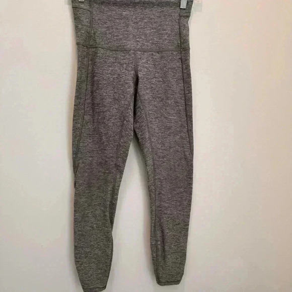 Lululemon Pure Practice Pants Leggings High Rise Lattice Tights Heathered Grey 6 - Picture 2 of 13